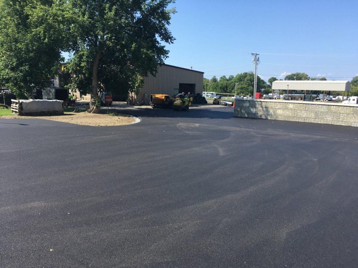 Industrial paving completed at a warehouse facility yard in Northern Virginia, ready for heavy vehicle traffic